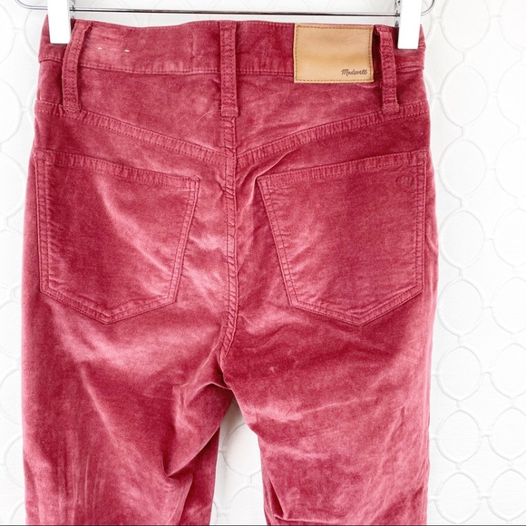 NWT Madewell Velvet Burgundy High Rise Skinny Jeans Pants 23 - Picture 6 of 8